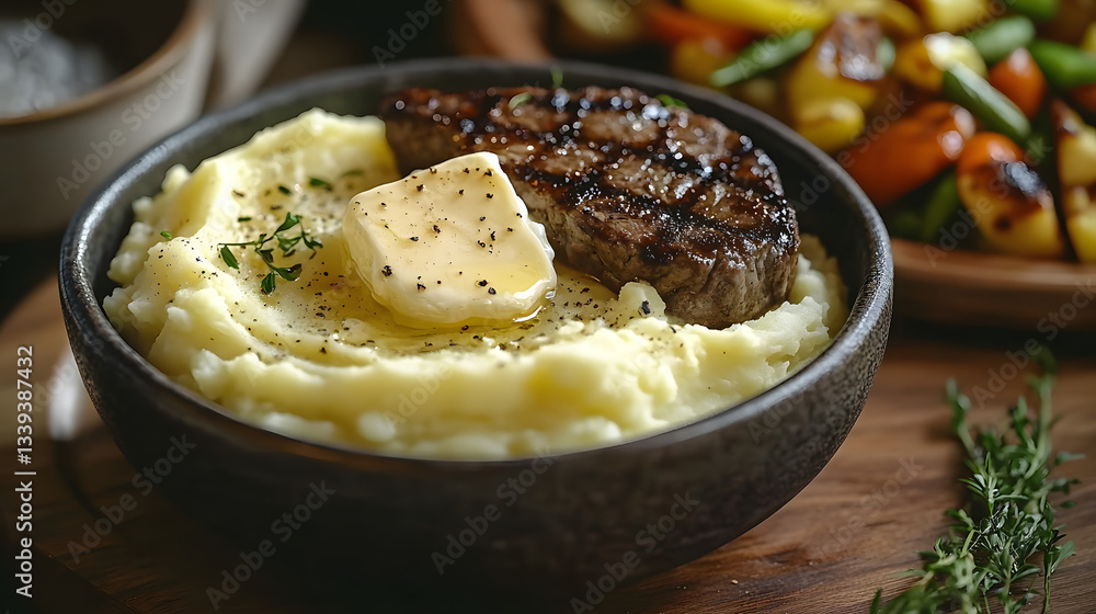 Grilled Steak with Mashed Potatoes Grilled Steak with Mashed Potatoes