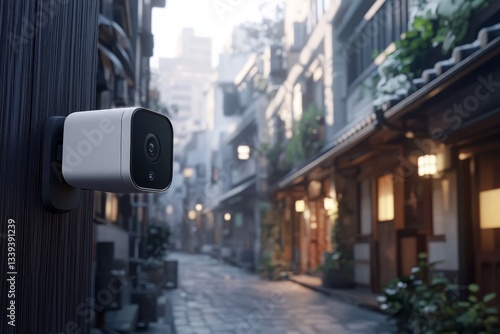 Wallpaper Mural Modern Security Camera in Urban Alleyway with Soft Lighting Torontodigital.ca