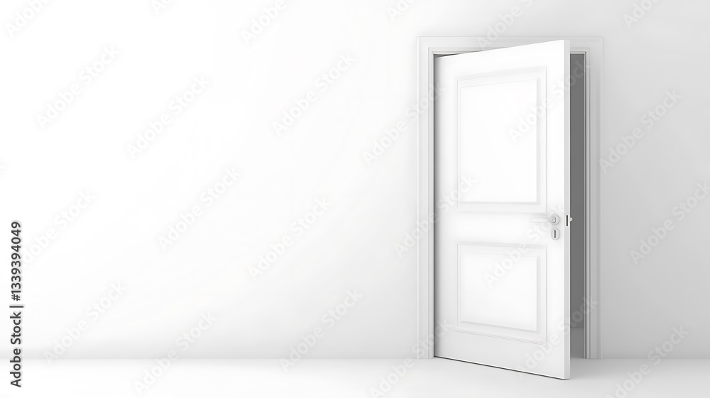 Open door in a bright room, potential for escape Open door in a bright room, potential for escape
