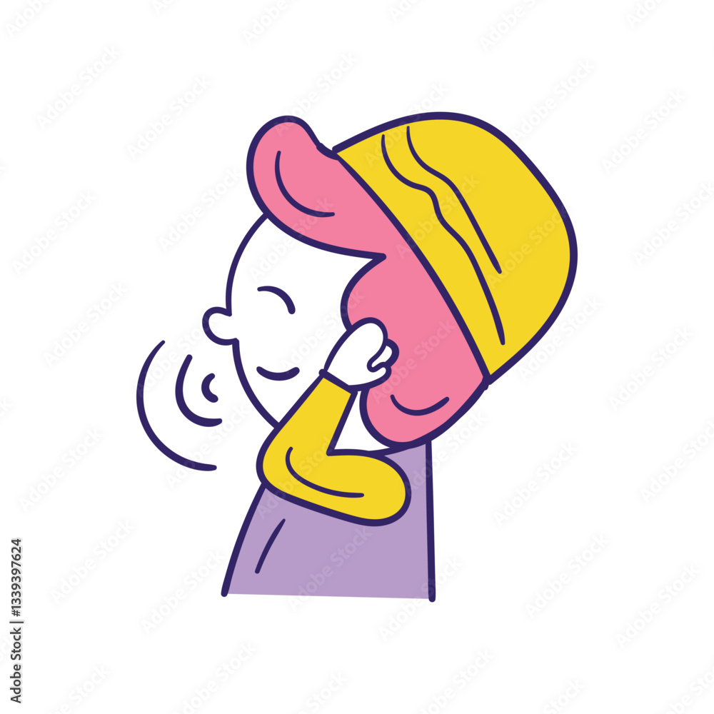 Muezzin Call color line doodle icon with white background vector stock illustration Muezzin Call color line doodle icon with white background vector stock illustration