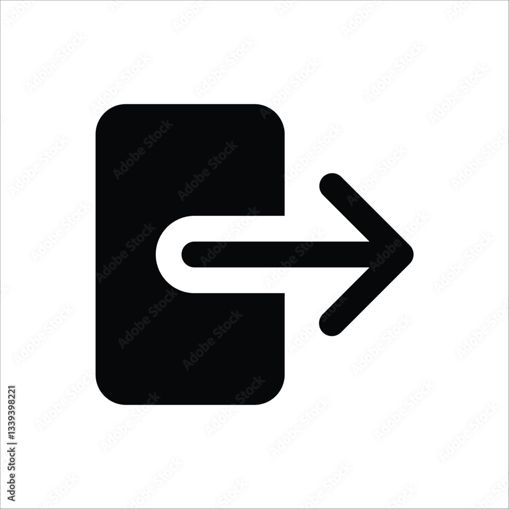 A simple exit icon, indicating the action of leaving or closing. A simple exit icon, indicating the action of leaving or closing.