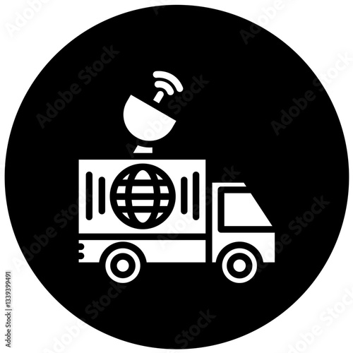 Vector Design News Van Icon Style