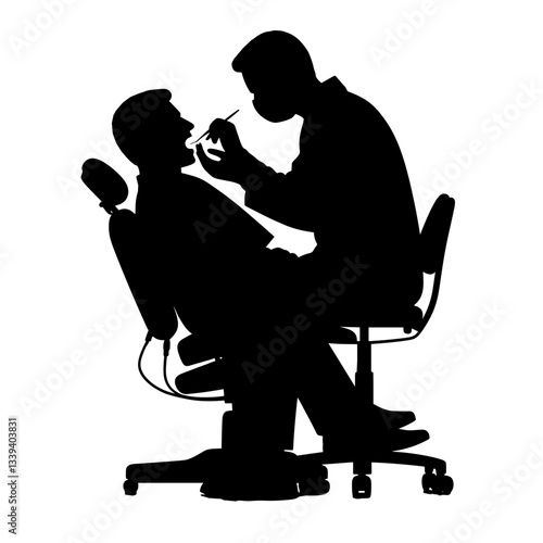 Dentist examining patient