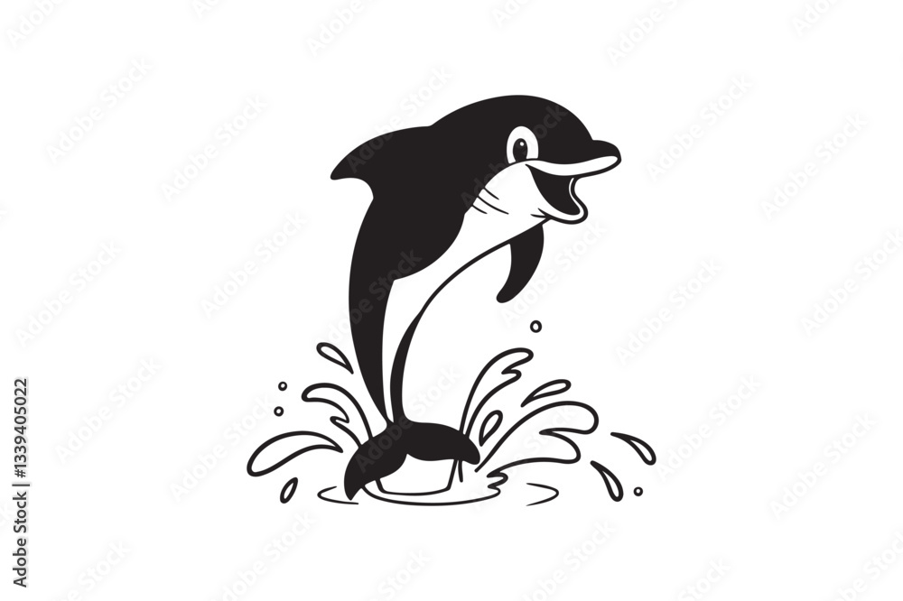 Naklejka premium Dolphin silhouette vector illustration