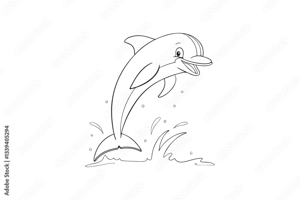 Naklejka premium Dolphin silhouette vector illustration