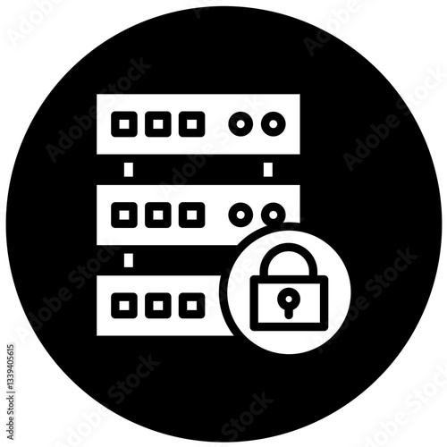 Vector Design Database Lock Icon Style