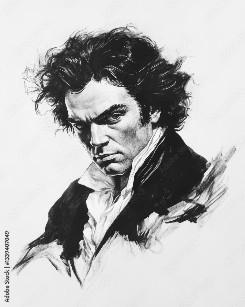 Fototapeta premium Composer Beethoven. German Classical Pianist and Musician from Bonn
