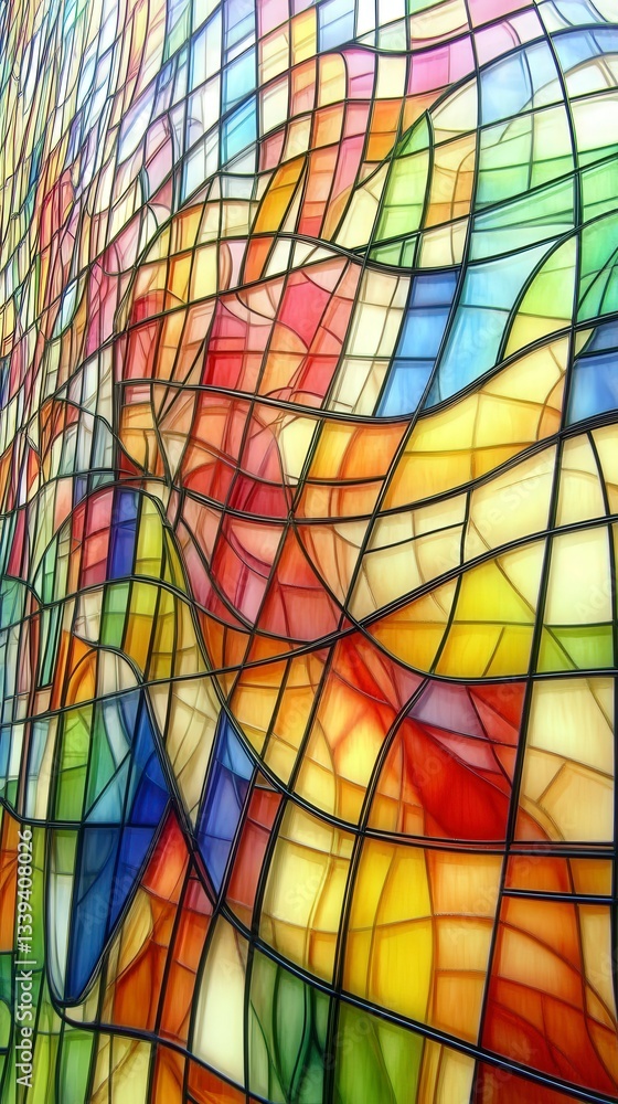 Fototapeta premium Stunning Stained Glass Art: A Colorful Architectural Design