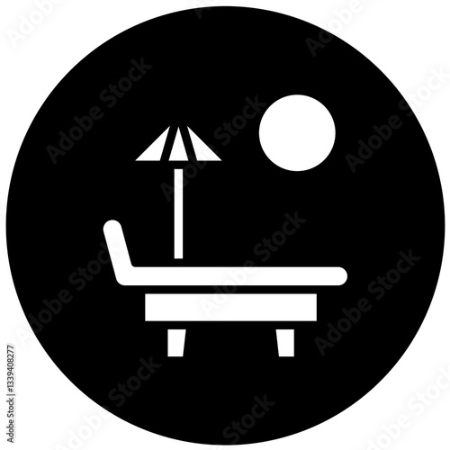 Vector Design Sun Bed Icon Style