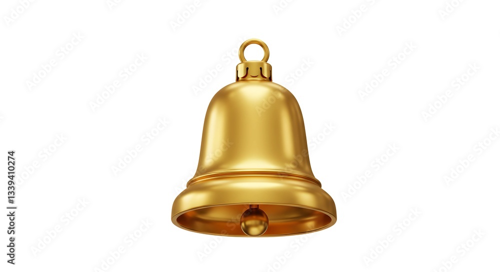 golden christmas bell isolated on white background golden christmas bell isolated on white background