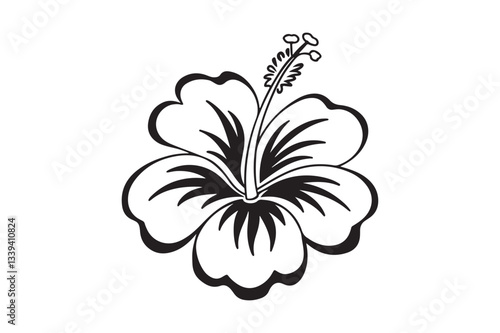 Hibiscus silhouette vector illustration