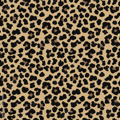 
leopard design seamless vector pattern, fashion stylish print with wild cat spots, animal background