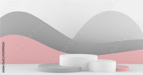 dark white And baby pink, grey 3d abstract business backgroun