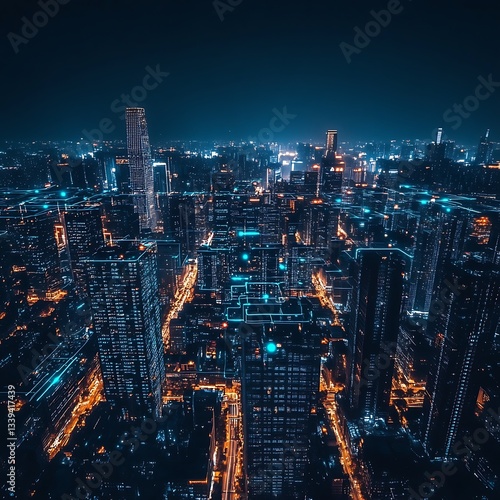 Wallpaper Mural Sparkling river scenic cityscape night reflections view high resolution picture Torontodigital.ca