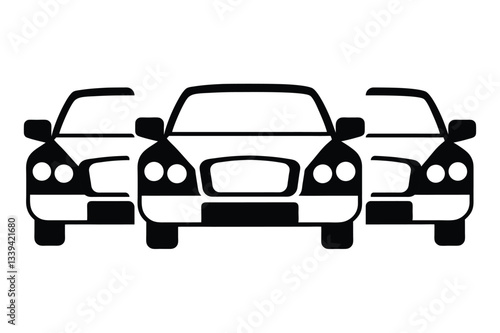 Car Symbol Icon Silhouette Vector Illustration.