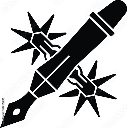 Vector Illustration of Cowboy Spurs and a Pen