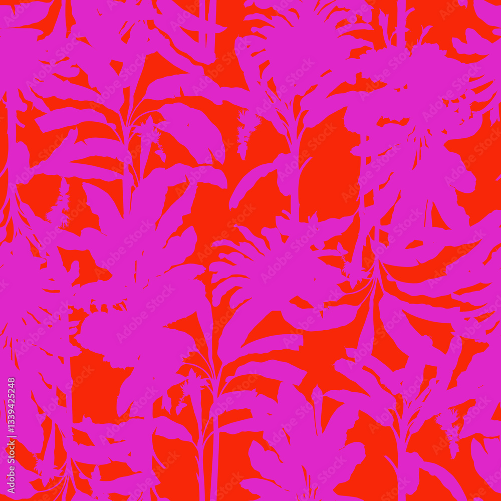 Tropical pattern, floral, leaves. Digital print in Repeat (rapport), Resolution 300 DPI, ideal for fashion, decoration and stationery. Tropical pattern, floral, leaves. Digital print in Repeat (rapport), Resolution 300 DPI, ideal for fashion, decoration and stationery.