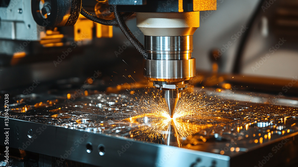 Metalworking Machine. Cnc metalworking machine in a factory Metalworking Machine. Cnc metalworking machine in a factory