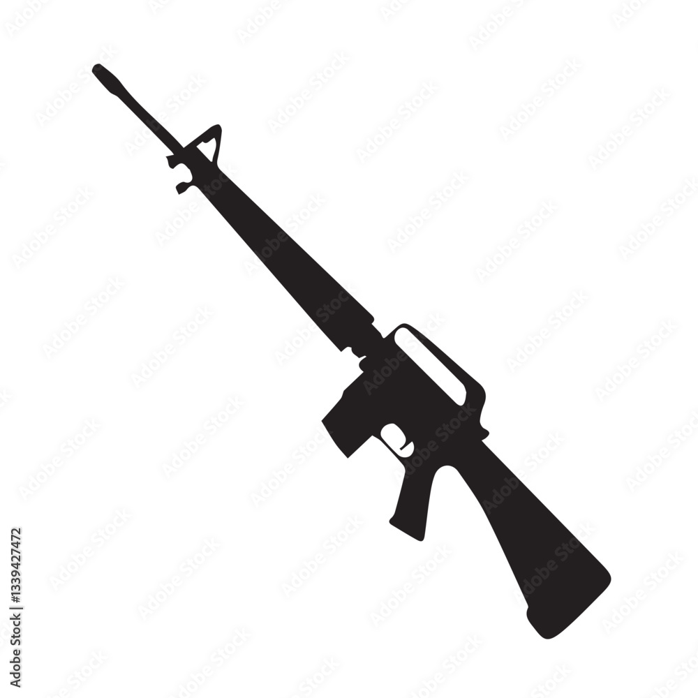 Rifle siollettes vector on a White background Rifle siollettes vector on a White background