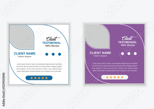 modern clean clients testimonial or clients feedback review template design with organic shape