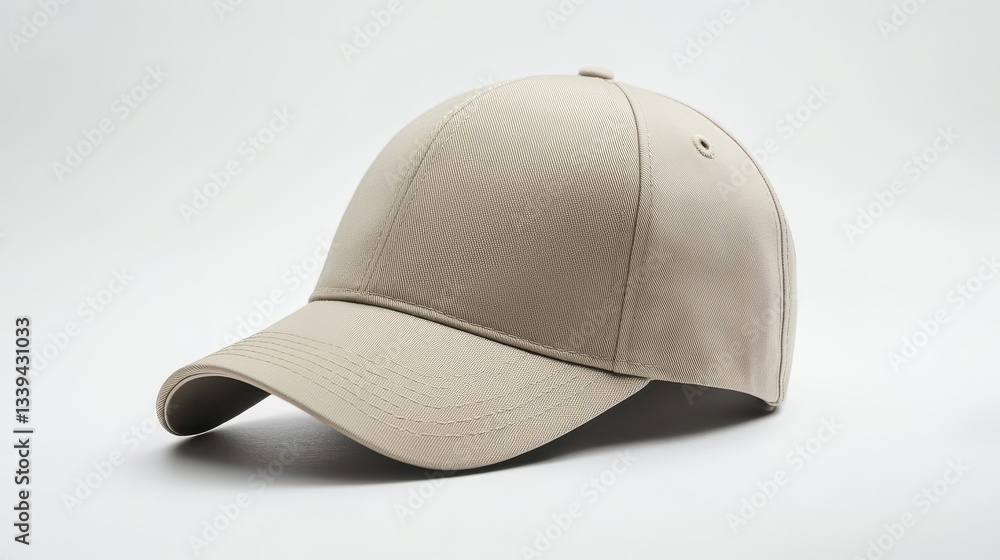 Classic Beige Baseball Cap Mockup for Design Purposes Classic Beige Baseball Cap Mockup for Design Purposes