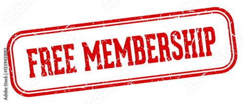 free membership stamp. free membership rectangular stamp on white background