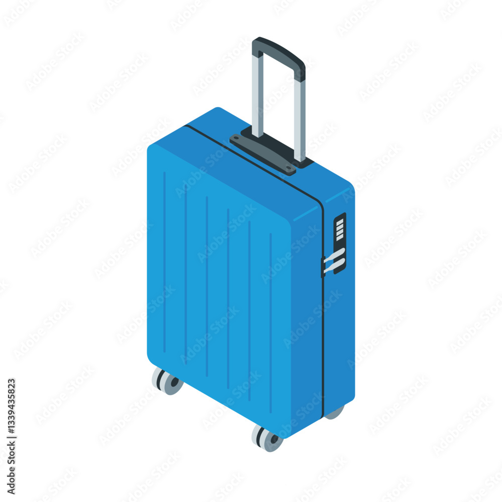 Isometric Travel suitcase isolated on white Isometric Travel suitcase isolated on white