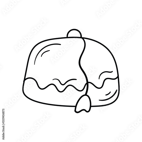 Muslim Cap line doodle icon with white background vector stock illustration