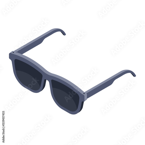 Isometric sunglasses isolated on white background