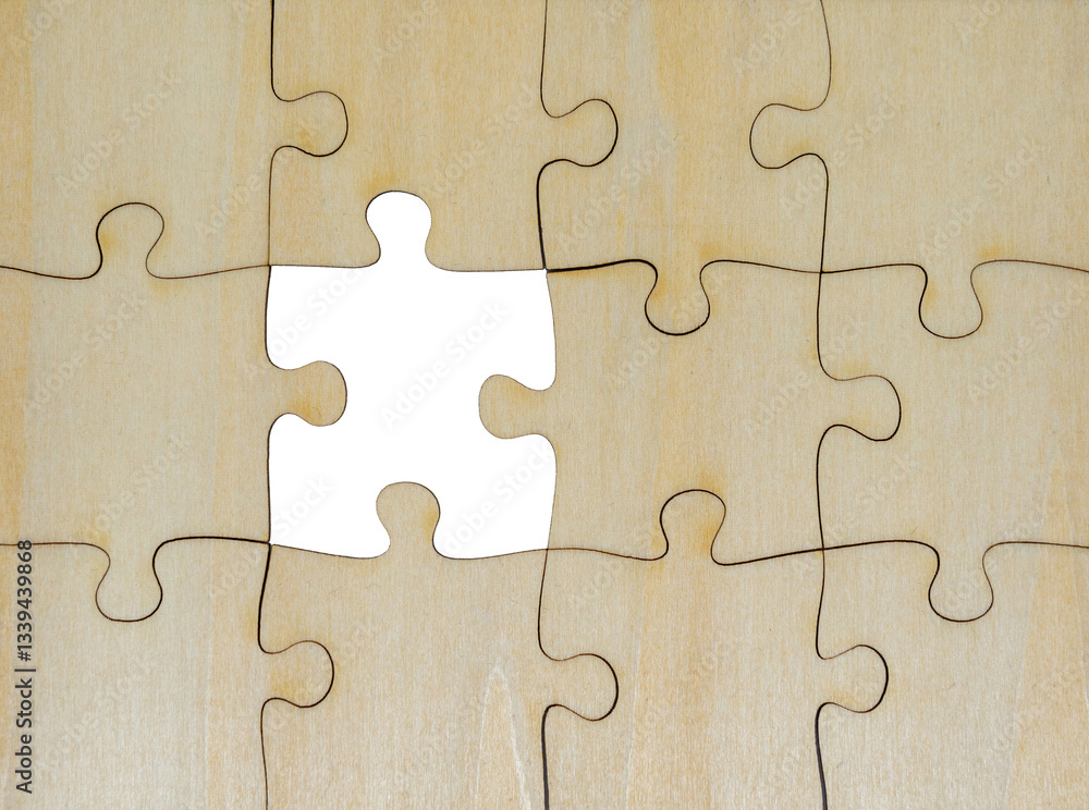 wooden jigsaw puzzle forming a rectangle; problem solving, teamwork and strategy concept wooden jigsaw puzzle forming a rectangle; problem solving, teamwork and strategy concept