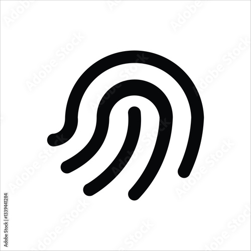 An icon representing a fingerprint, suitable for security, identification, or biometric designs.