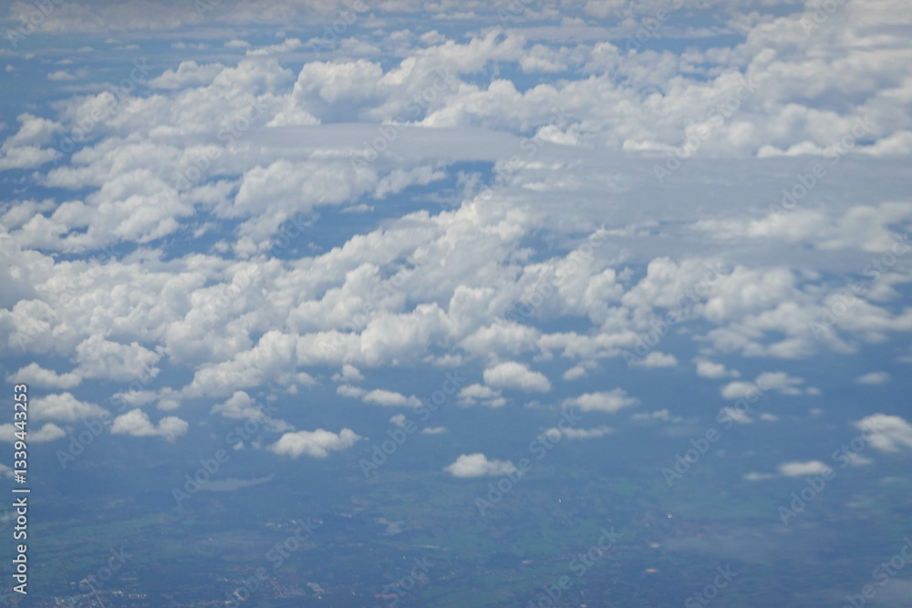 Fototapeta premium Background Concept, White Fluffy Cloud and Blue Sky