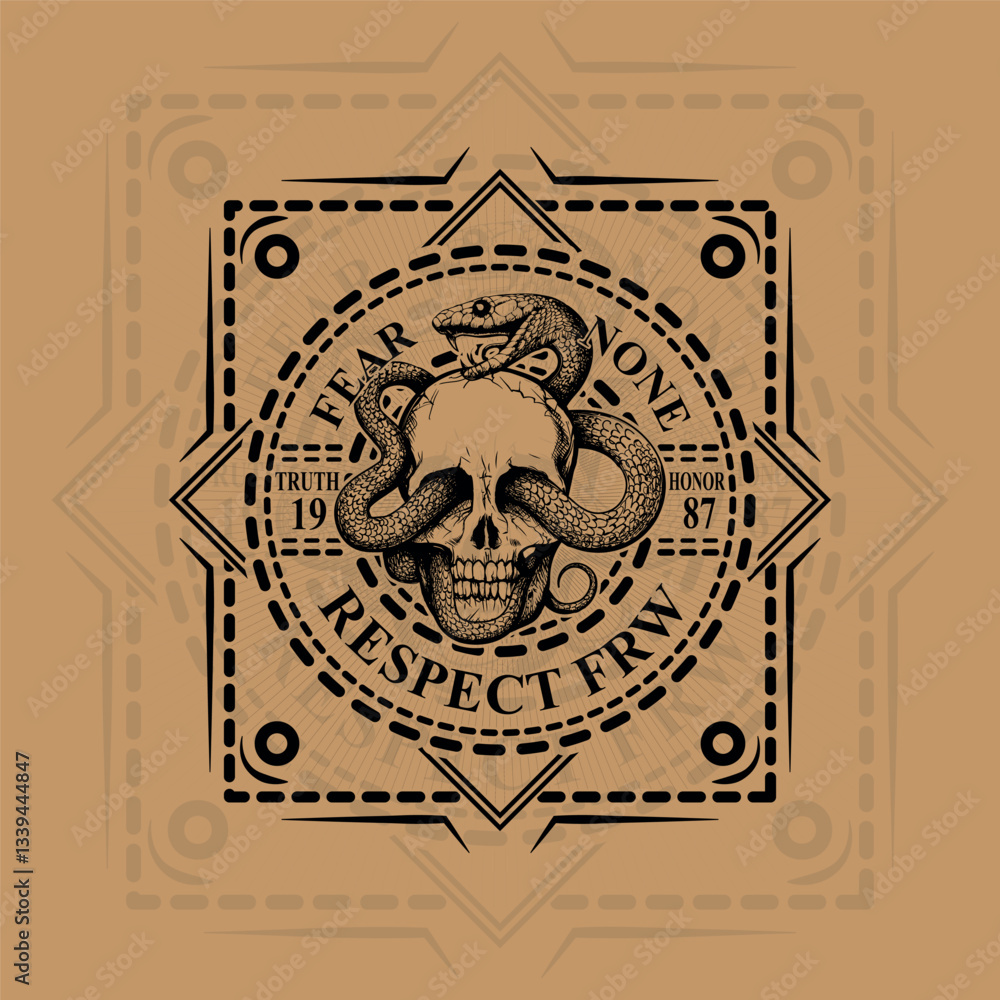 Fear None Truth Honor 1987 Respect FRW Skull Serpent Art Fear None Truth Honor 1987 Respect FRW Skull Serpent Art