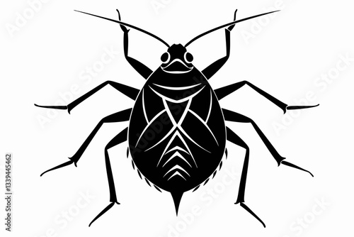 aphid line art silhouette vector illustration