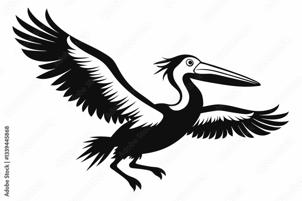 Fototapeta premium azure kingfisher is flying with two leg line art silhouette vector illustration