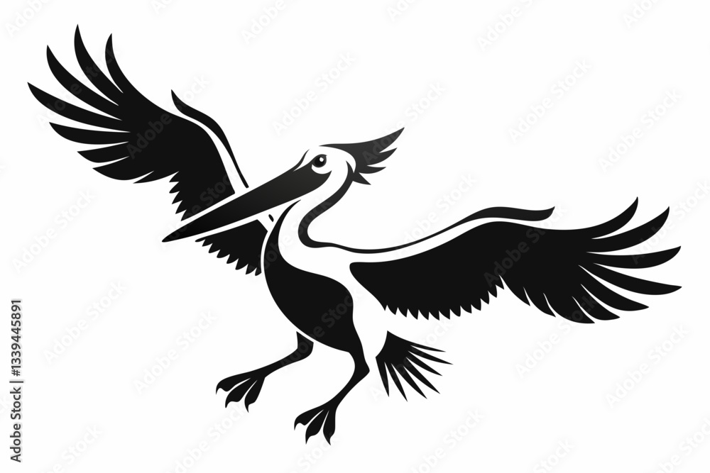 Obraz premium azure kingfisher is flying with two leg line art silhouette vector illustration