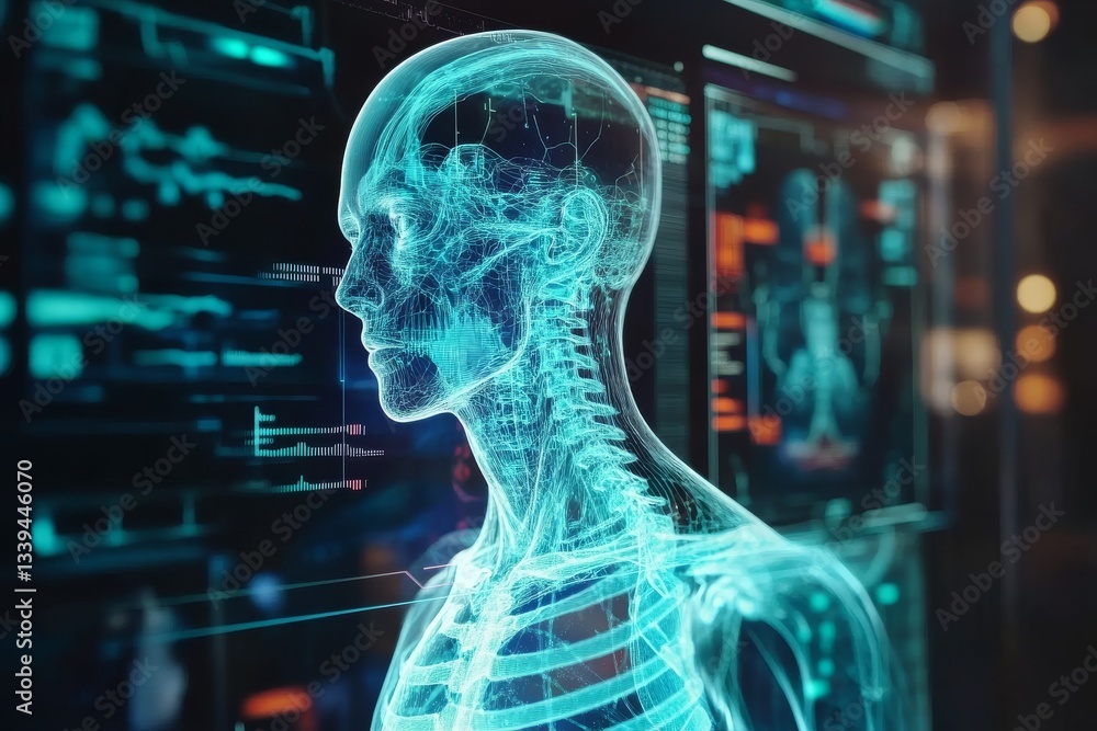 Futuristic Medical Visualization of Human Anatomy in Digital Format Futuristic Medical Visualization of Human Anatomy in Digital Format