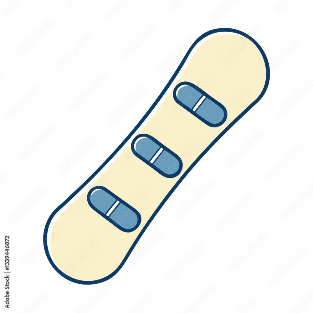Yellow and blue snowboard icon Yellow and blue snowboard icon