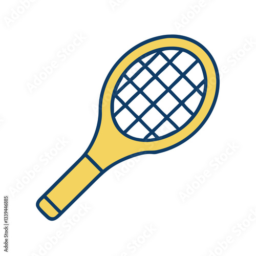 Yellow and blue tennis racket icon