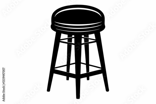 bar stool line art silhouette vector illustration