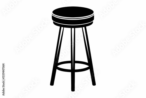 bar stool line art silhouette vector illustration