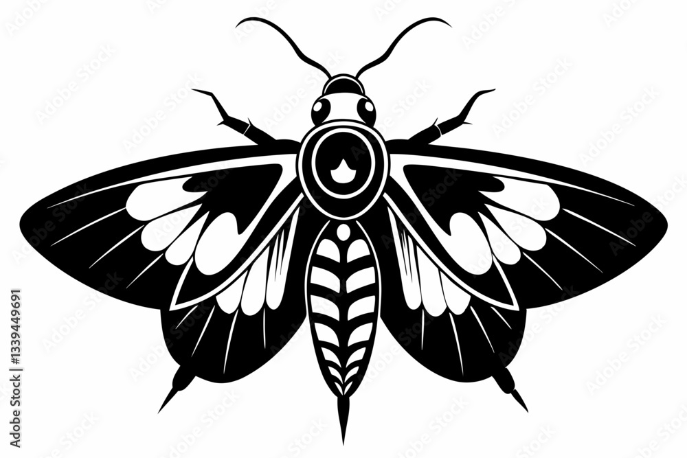 Obraz premium codling moth line art silhouette vector illustration