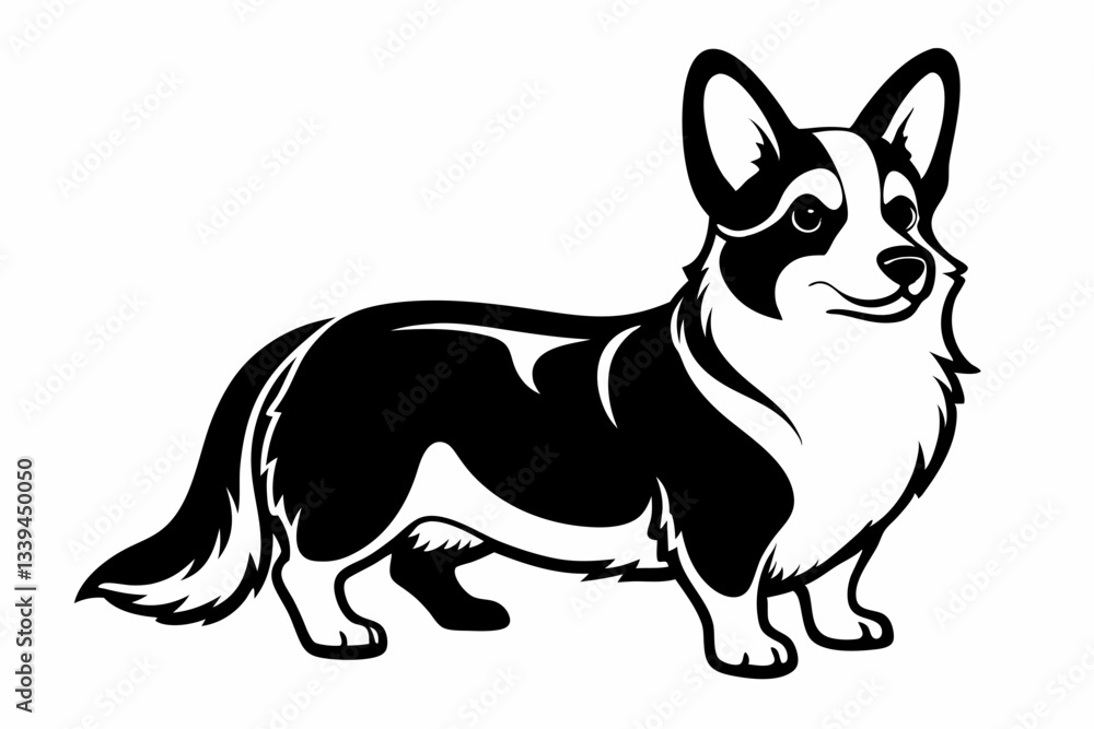 corgi dog line art silhouette vector illustration corgi dog line art silhouette vector illustration