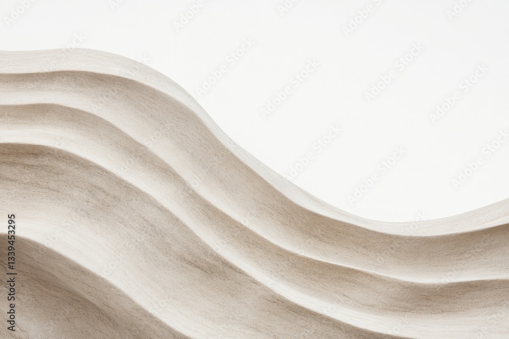 Obraz premium minimalist composition of smooth weathered rock formation shaped by wind and water over centuries