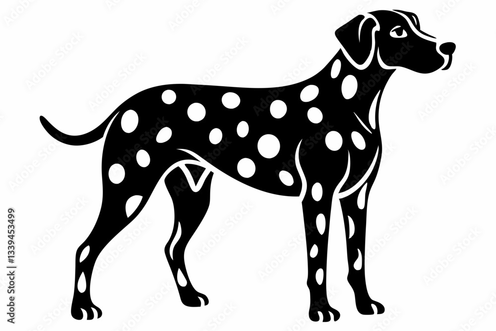 Fototapeta premium dalmatian line art silhouette vector illustration