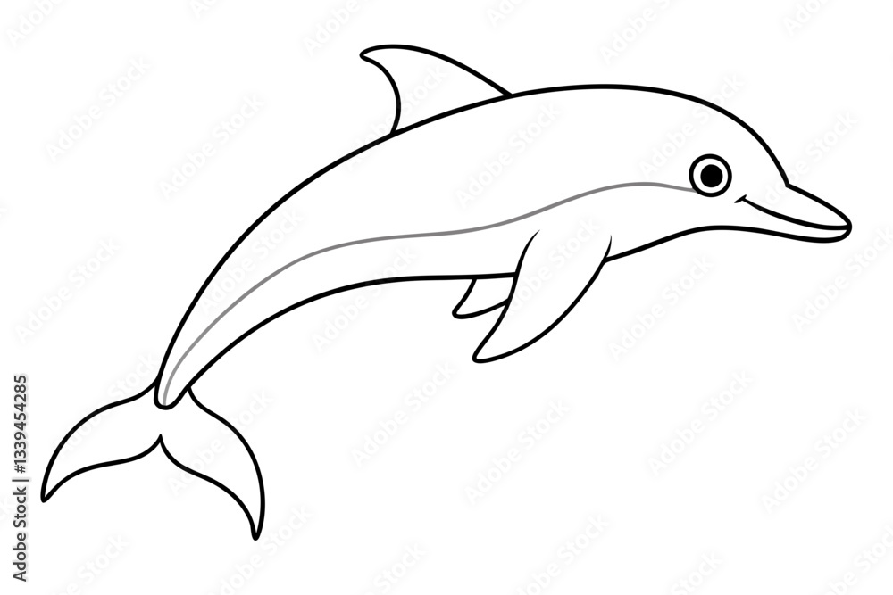 Naklejka premium dolphin line art silhouette vector illustration
