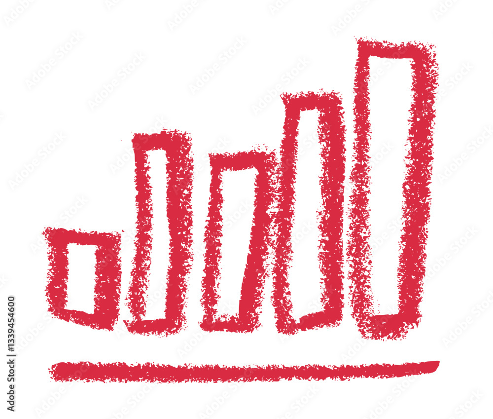 Business Growth Chart Icon Crayon Chalk Drawing Vector Business Growth Chart Icon Crayon Chalk Drawing Vector
