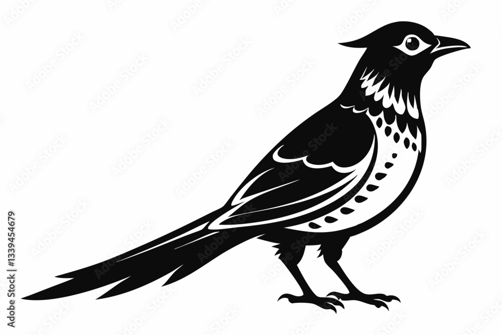 Fototapeta premium ein kuckuck line art silhouette vector illustration