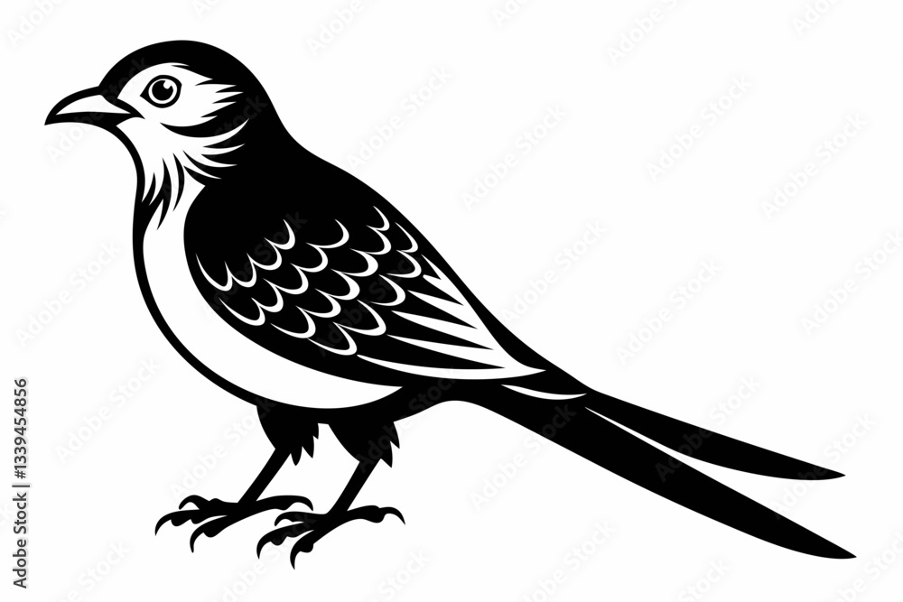 Obraz premium ein kuckuck line art silhouette vector illustration
