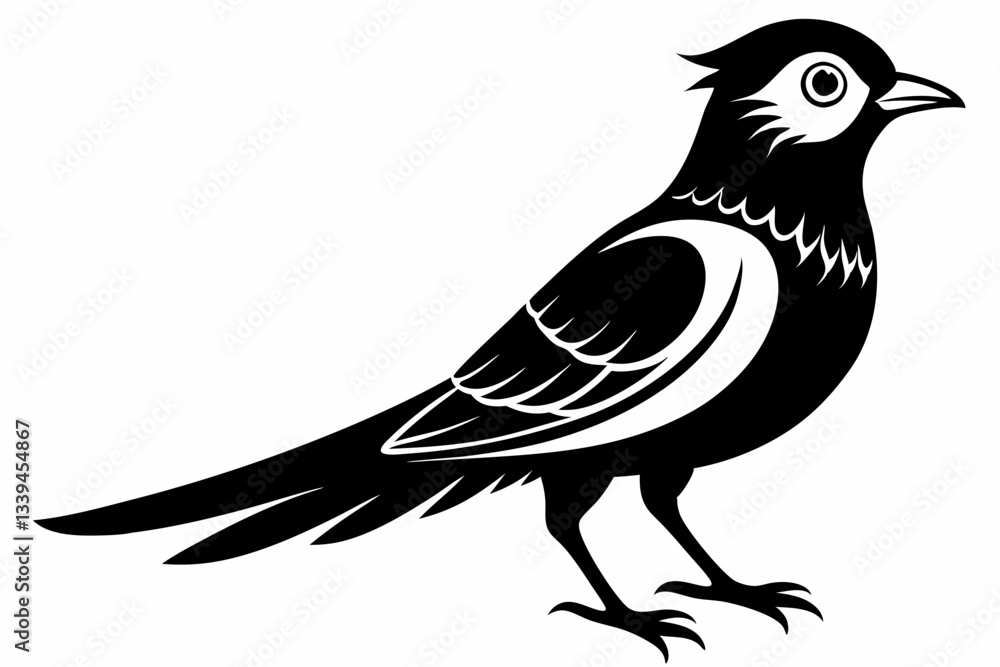 Fototapeta premium ein kuckuck line art silhouette vector illustration